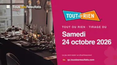 Résultats du Tout ou rien du samedi 24 octobre 2026 : les 12 numéros gagnants