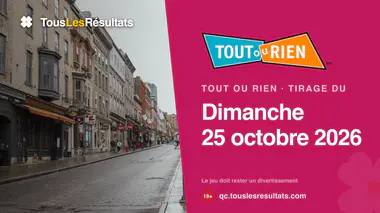 Résultats du Tout ou rien du dimanche 25 octobre 2026 : les 12 numéros gagnants