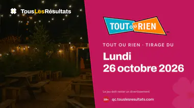 Résultats du Tout ou rien du lundi 26 octobre 2026 : les 12 numéros gagnants
