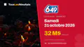 Lotto 6/49 du samedi 31 octobre 2026 : gros lot de 32 M$, résultats du tirage
