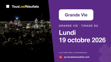 Résultats de la Grande Vie du lundi 19 octobre 2026 : numéros et Grand Numéro