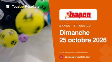 Résultats du Banco du dimanche 25 octobre 2026 : les 20 numéros et le Turbo