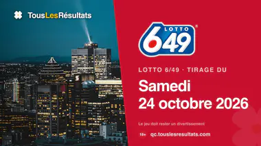 Résultats du Lotto 6/49 du samedi 24 octobre 2026 : numéros gagnants et Boule d’or