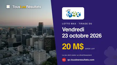 Résultats du Lotto Max du vendredi 23 octobre 2026 : numéros gagnants et Maxplus