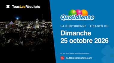 Résultats de La Quotidienne du dimanche 25 octobre 2026 : 78, 419 et 4528